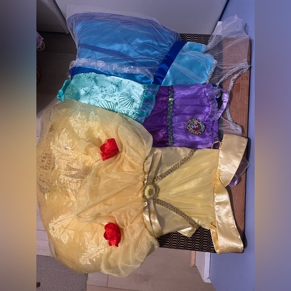 Disney Princess Costume Trio - Yellow, Blue, and Purple - Picture 3 of 9